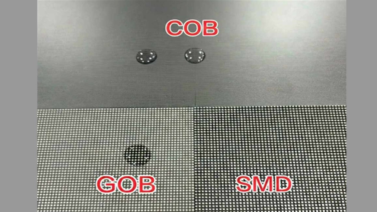 SMD GOB and COB LED display technologies with different protection levels against impact and moisture